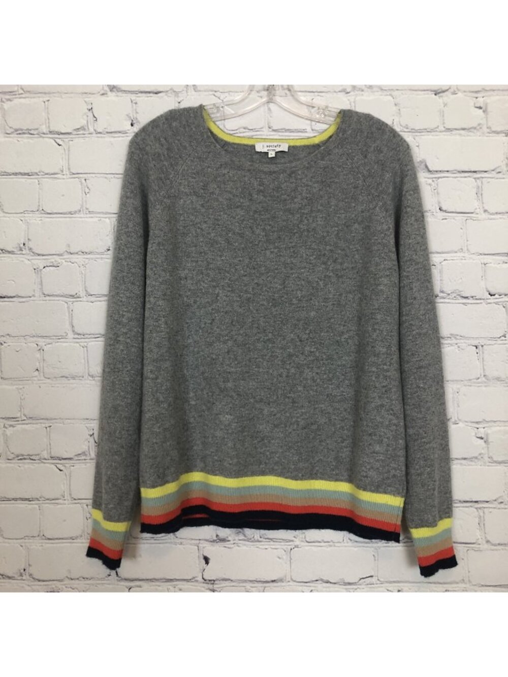 J. Society 100% Cashmere Sweater Size L Gray